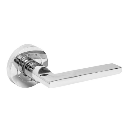 UNO Door Handle Modern Chrome Lever on Rose Internal Handles + 64mm Latch & Hinges