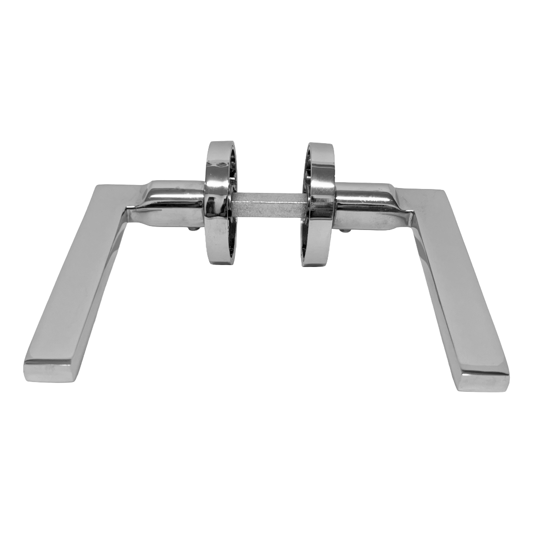UNO Door Handle Modern Chrome Lever on Rose Internal Handles + 64mm Latch & Hinges