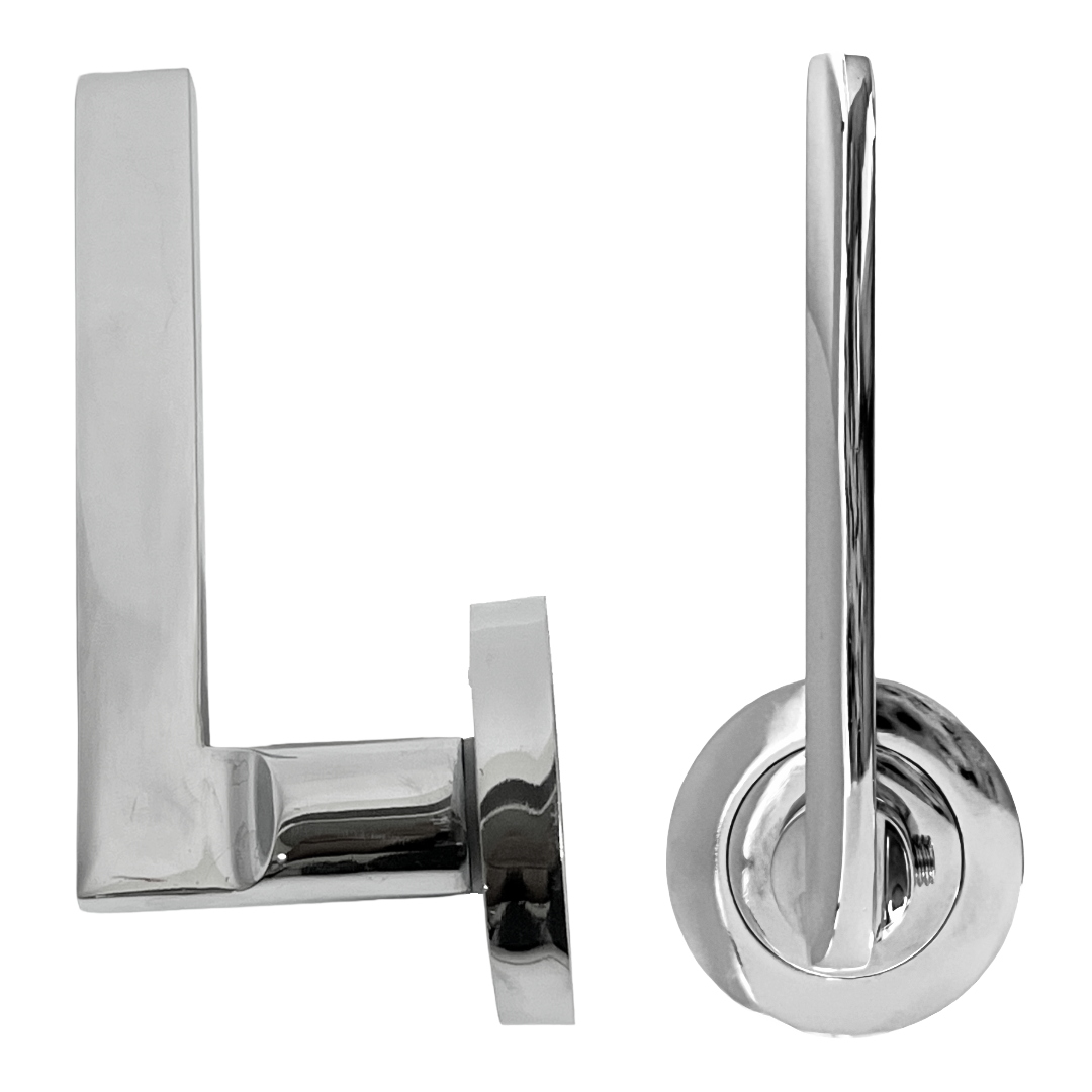 UNO Door Handle Modern Chrome Lever on Rose Internal Handles + 64mm Latch & Hinges