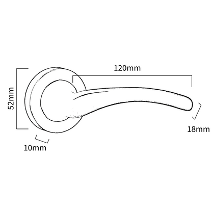 Zena Door Handle Modern Design Matt Black Lever on Nickel Rose Internal + Latch