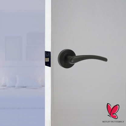 Marketplace JPG companion for Zena Door Handle Modern Design Matt Black Lever on Rose Internal + Tubular Latch
