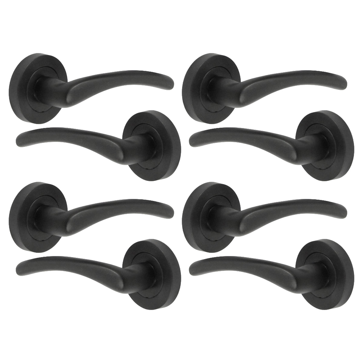 Marketplace JPG companion for Zena Door Handle Modern Design Matt Black Lever on Rose Internal Latch Handles
