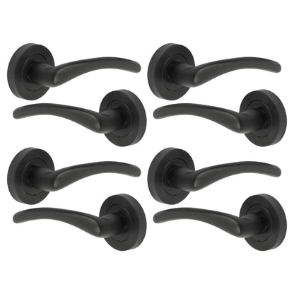 Marketplace JPG companion for Zena Door Handle Modern Design Matt Black Lever on Rose Internal Latch Handles