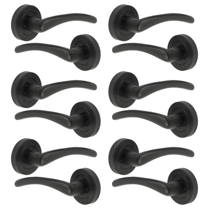 Marketplace JPG companion for Zena Door Handle Modern Design Matt Black Lever on Rose Internal Latch Handles
