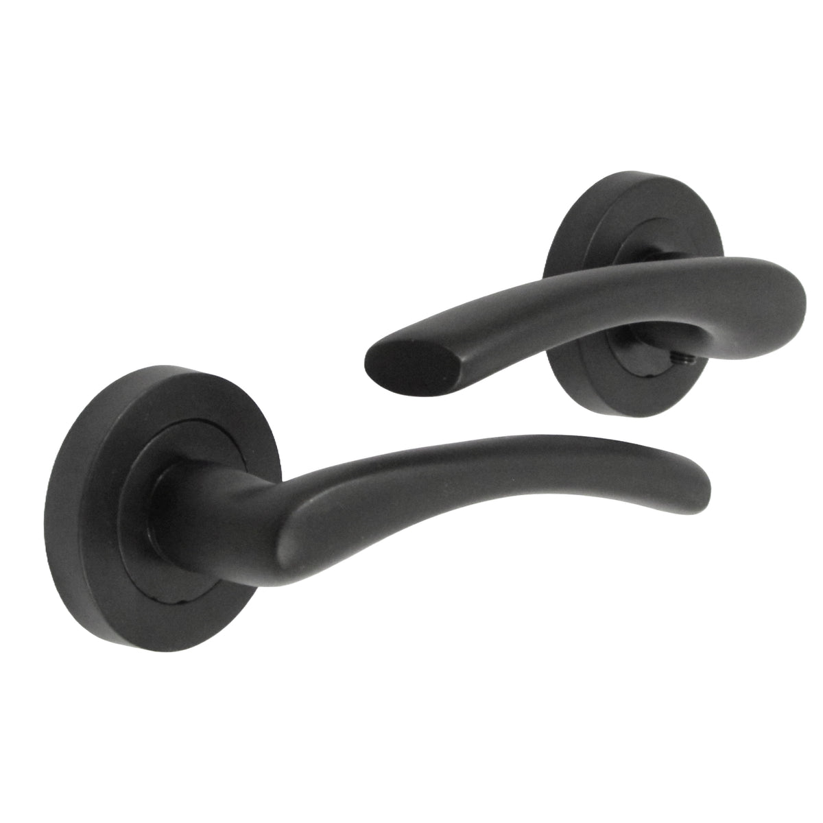 Marketplace JPG companion for Zena Door Handle Modern Design Matt Black Lever on Rose Internal Latch Handles