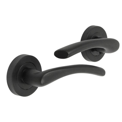 Marketplace JPG companion for Zena Door Handle Modern Design Matt Black Lever on Rose Internal Latch Handles