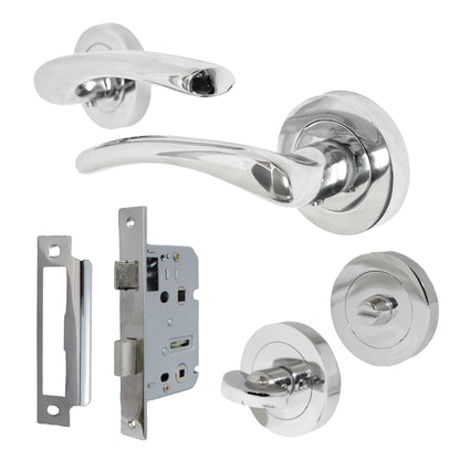 Marketplace JPG companion for Zena Door Handle Bathroom Set Modern Chrome Lever on Rose Internal Thumb Turn