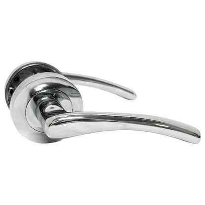 Marketplace JPG companion for Zena Door Handle Lock Key Set Modern Chrome Lever on Rose Internal Escutcheon
