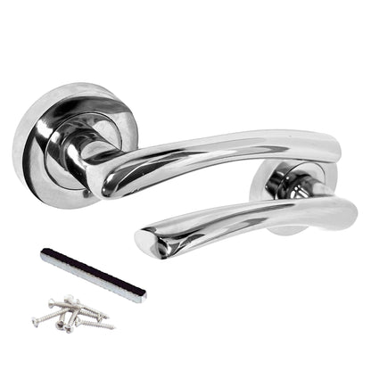 Marketplace JPG companion for Zena Door Handle Modern Design Chrome Lever on Rose Internal + Latch & Hinges