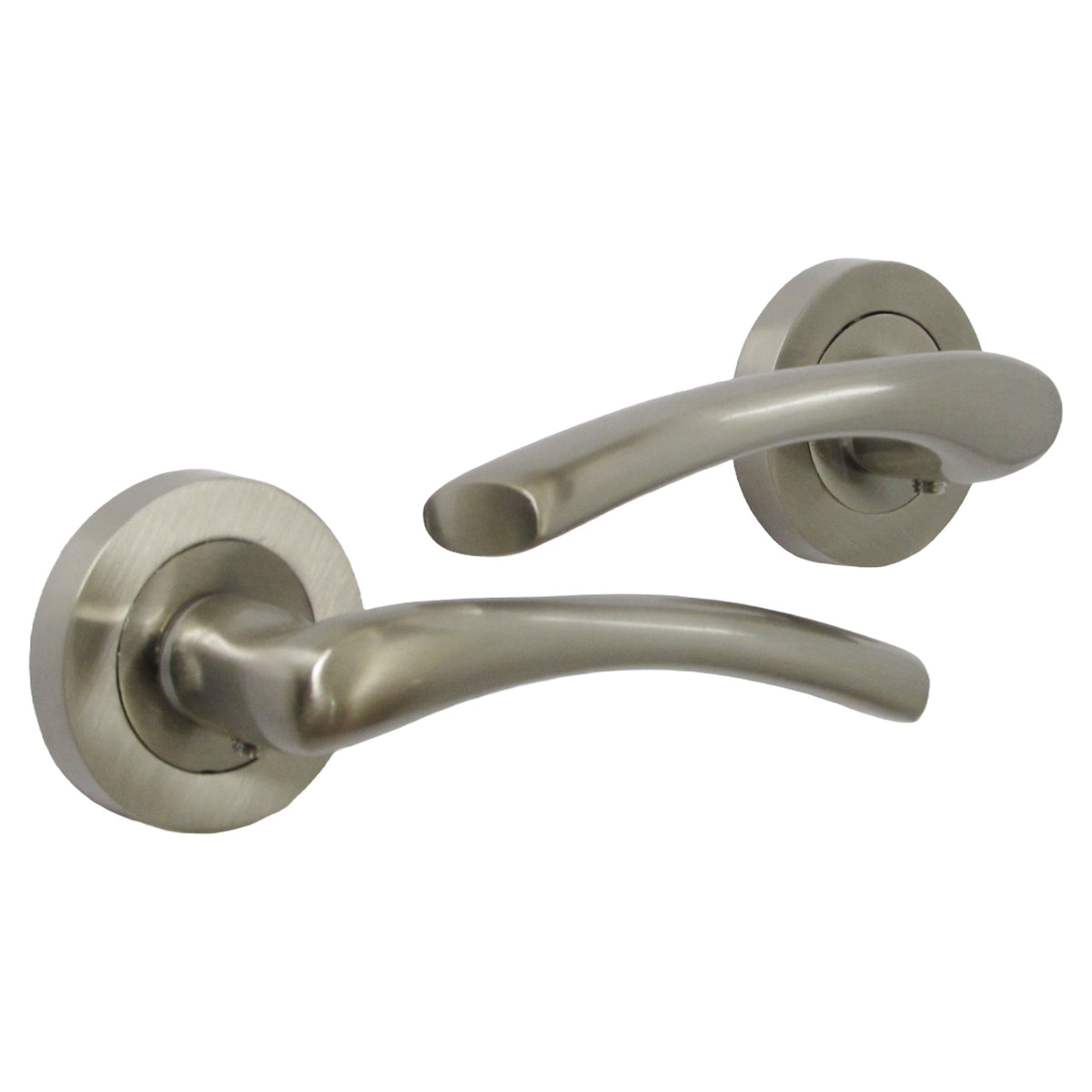 Marketplace JPG companion for Zena Door Handle Modern Design Satin Nickel Lever on Rose Internal + Latch