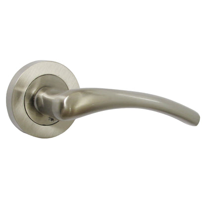 Marketplace JPG companion for Zena Door Handle Modern Design Satin Nickel Lever on Rose Internal + Latch