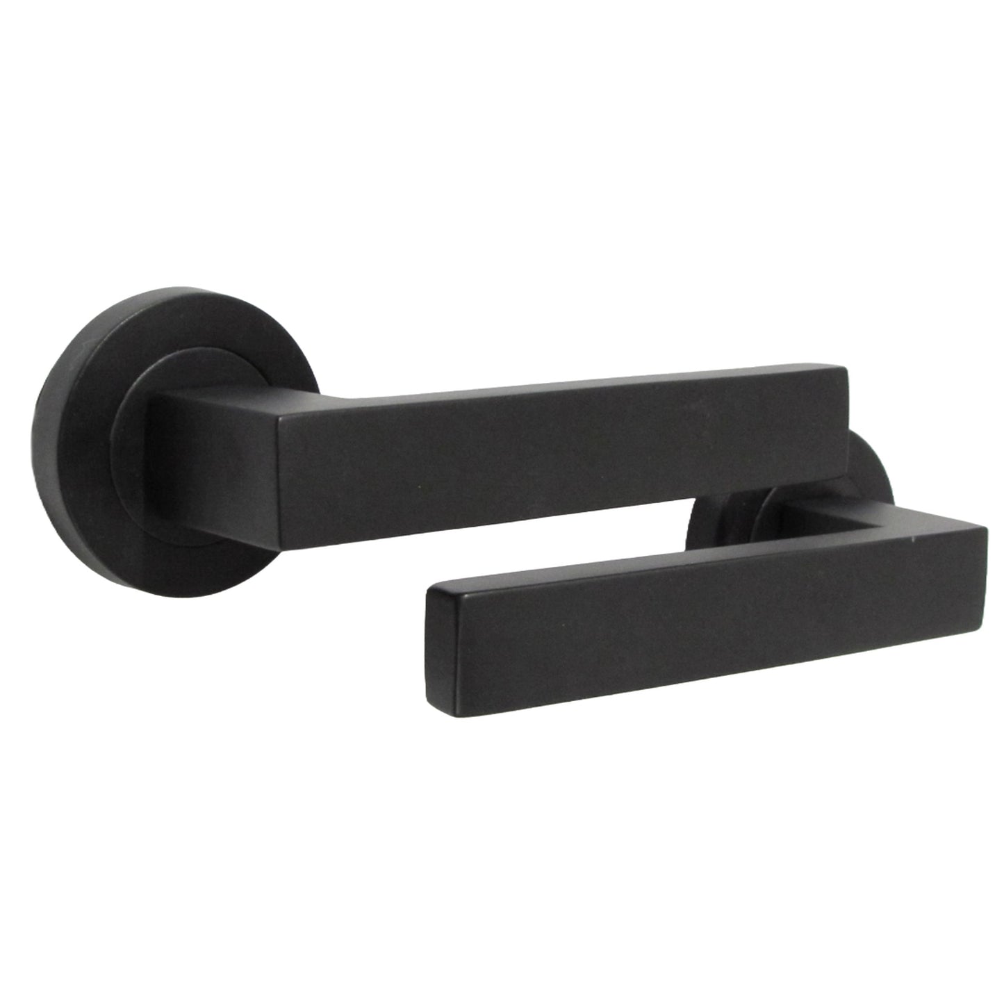 Marketplace JPG companion for Cafri Door Handle Modern Matt Black Rectangular Lever on Rose Internal Latch Handles