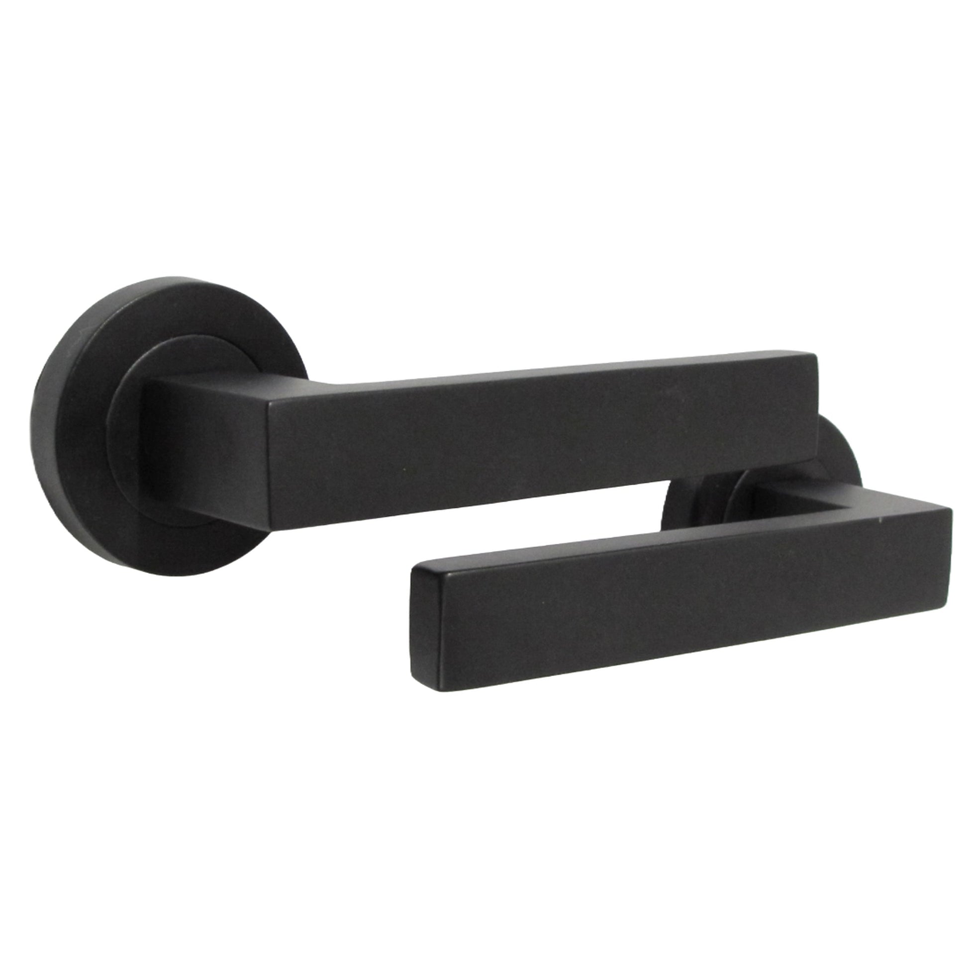 Marketplace JPG companion for Cafri Door Handle Modern Matt Black Rectangular Lever on Rose Internal Latch Handles