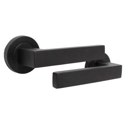 Marketplace JPG companion for Cafri Door Handle Modern Matt Black Rectangular Lever on Rose Internal Latch Handles