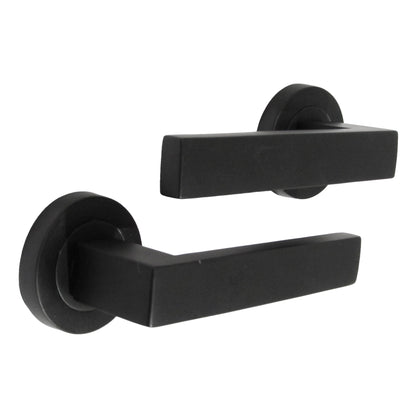 Marketplace JPG companion for Cafri Door Handle Modern Matt Black Rectangular Lever on Rose Internal Latch Handles