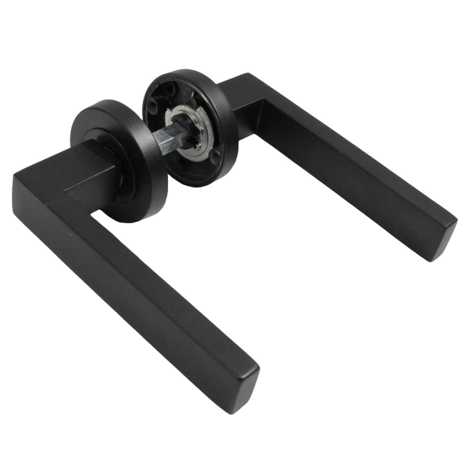 Marketplace JPG companion for Cafri Door Handle Modern Matt Black Rectangular Lever on Rose Internal Latch Handles