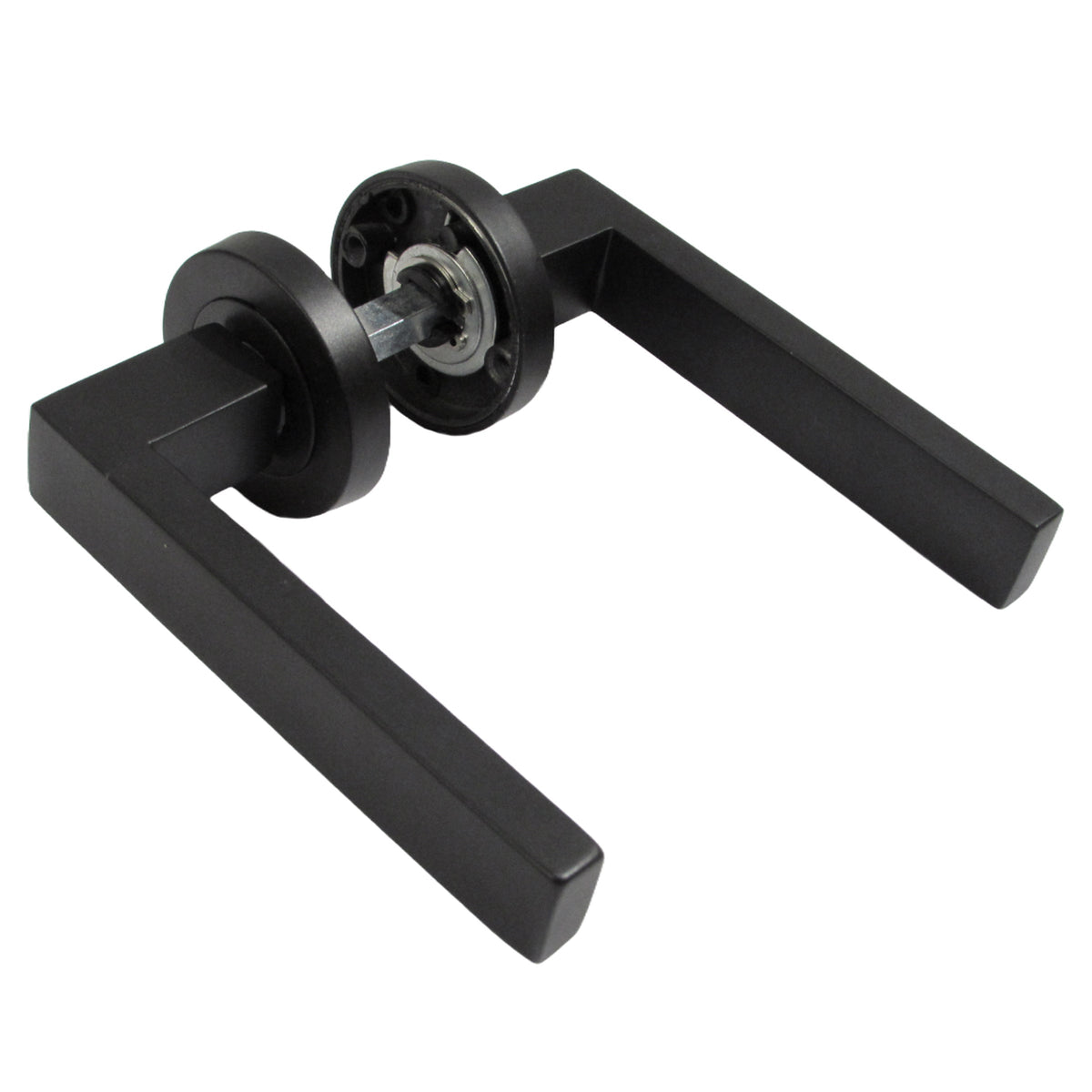 Marketplace JPG companion for Cafri Door Handle Bathroom Set Modern Matt Black Lever on Rose Internal Thumb Turn Door Pack