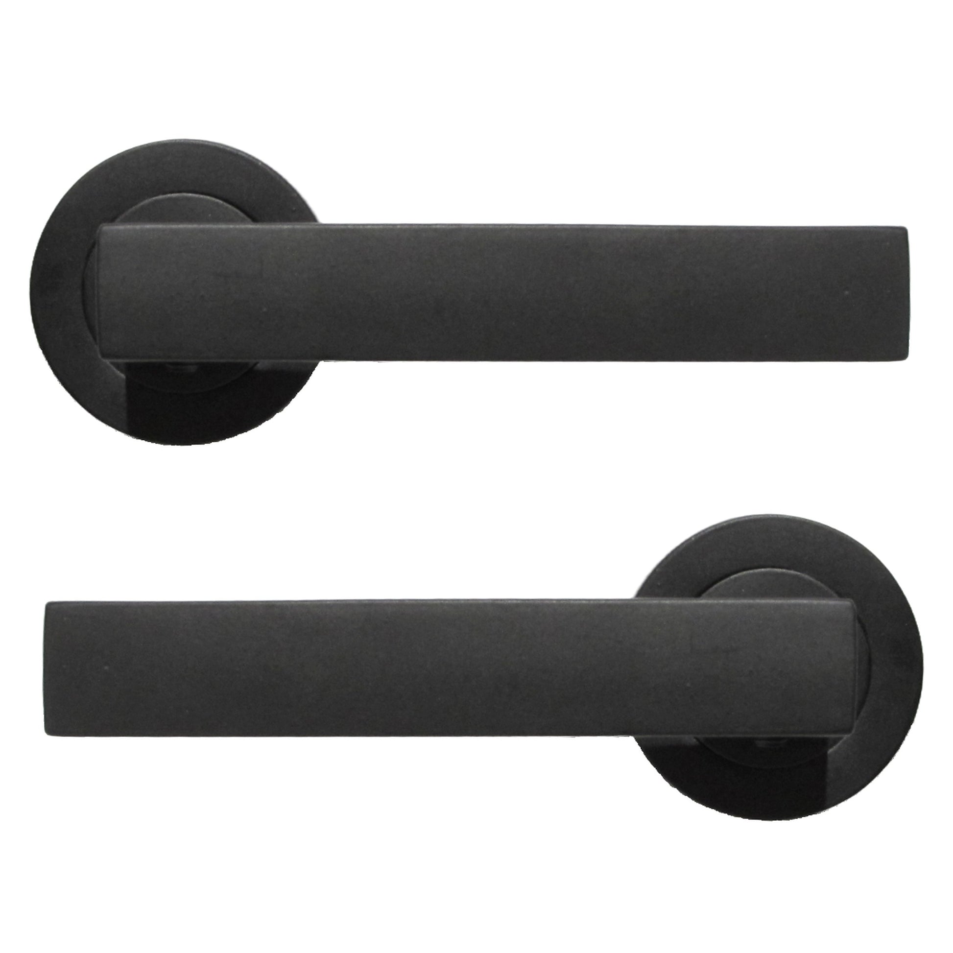 Marketplace JPG companion for Cafri Door Handle Modern Matt Black Rectangular Lever on Rose Internal Latch Handles