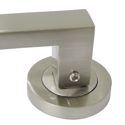 Cafri Door Handle Bathroom Modern Satin Nickel Rectangular Lever on Rose Internal Thumbturn Pack