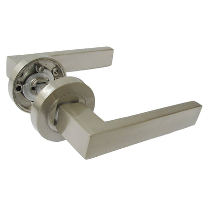 Marketplace JPG companion for Cafri Door Handle Modern Satin Nickel Rectangular Lever on Rose Internal + 64mm Latch & Hinges
