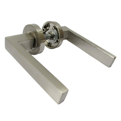Marketplace JPG companion for Cafri Door Handle Modern Satin Nickel Rectangular Lever on Rose Internal + 64mm Latch & Hinges