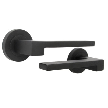 Marketplace JPG companion for UNO-3 Door Handle Bath Set Modern Matt Black Lever on Rose Internal Thumb Turn Set