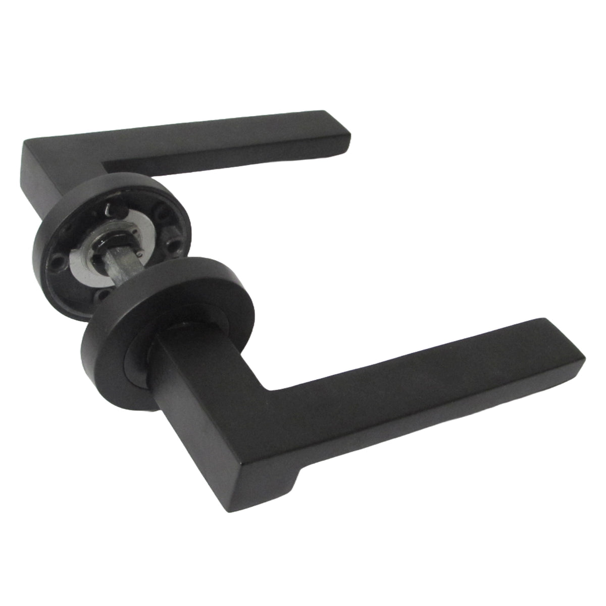 Marketplace JPG companion for UNO-3 Door Handle Modern Matt Black Lever on Rose Internal Door Handles + 64mm Latch