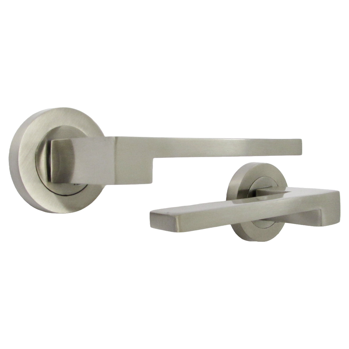 Marketplace JPG companion for UNO-3 Door Handle Modern Satin Nickel Lever on Rose Internal Handles + 64mm Latch & Hinges