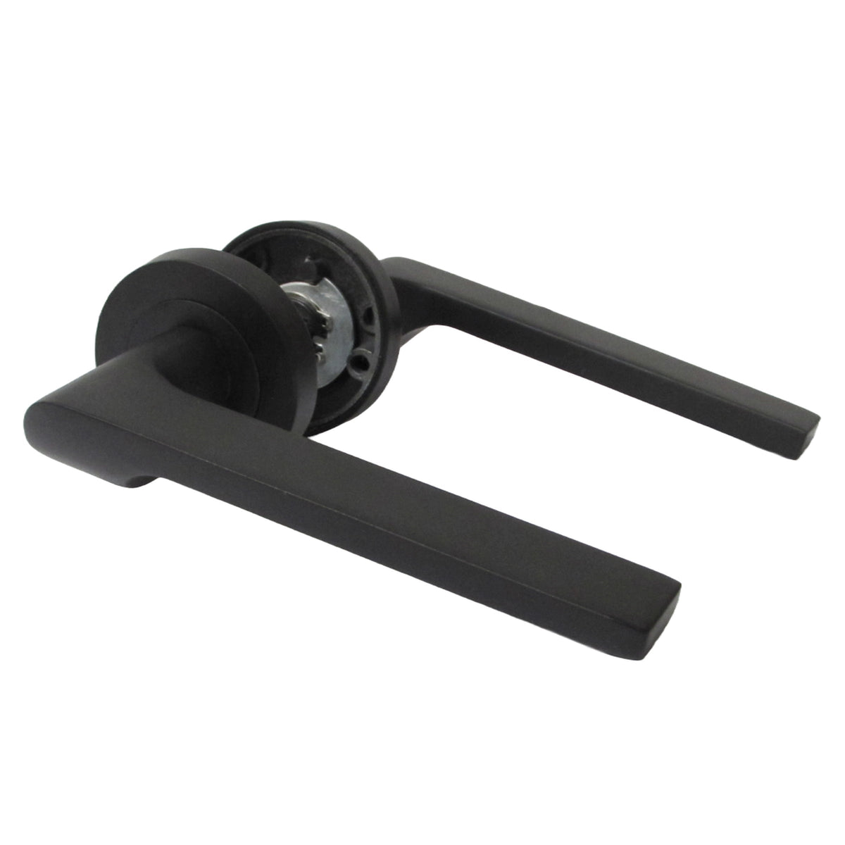 Marketplace JPG companion for UNO-2 Door Handle Escutcheon Lock Key Set Modern Design Matt Black Lever on Rose Internal