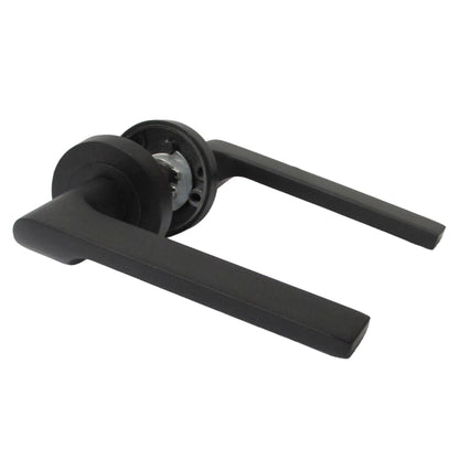 Marketplace JPG companion for UNO-2 Door Handle Escutcheon Lock Key Set Modern Design Matt Black Lever on Rose Internal