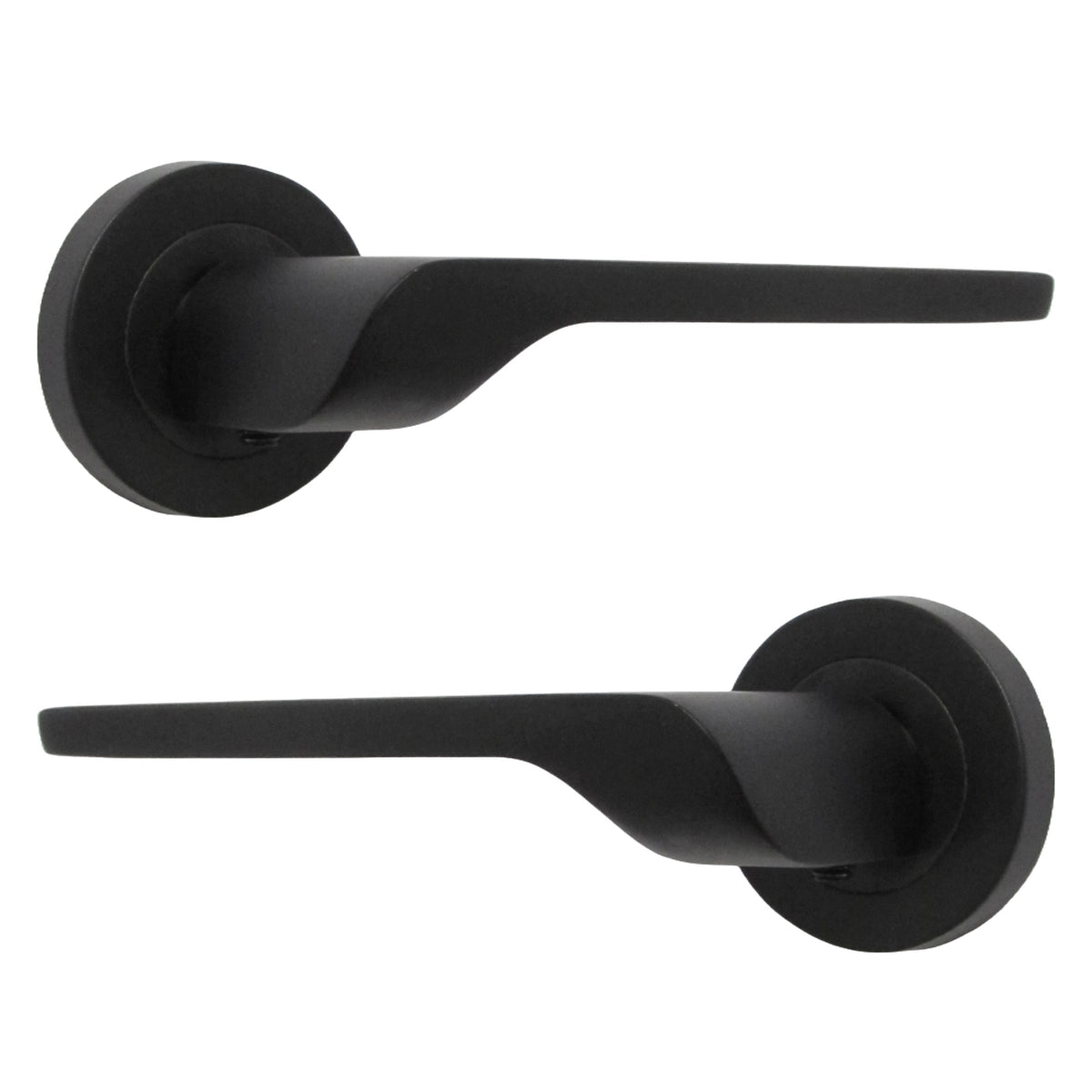 Marketplace JPG companion for UNO-2 Door Handle Escutcheon Lock Key Set Modern Design Matt Black Lever on Rose Internal