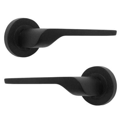 Marketplace JPG companion for UNO-2 Door Handle Escutcheon Lock Key Set Modern Design Matt Black Lever on Rose Internal