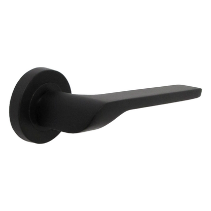 UNO-2 Door Handle Pack Modern Matt Black Lever on Rose Internal Handles + 64mm Latch & Hinges