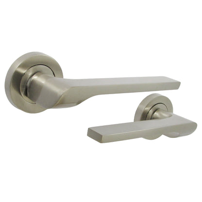 Marketplace JPG companion for UNO-2 Door Handle Bathroom Set Modern Satin Nickel Lever on Rose Internal Thumb Turn Pack
