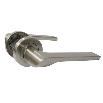 Marketplace JPG companion for UNO-2 Door Handle Lock Key Set Modern Satin Nickel Lever on Rose Internal Escutcheon Pack