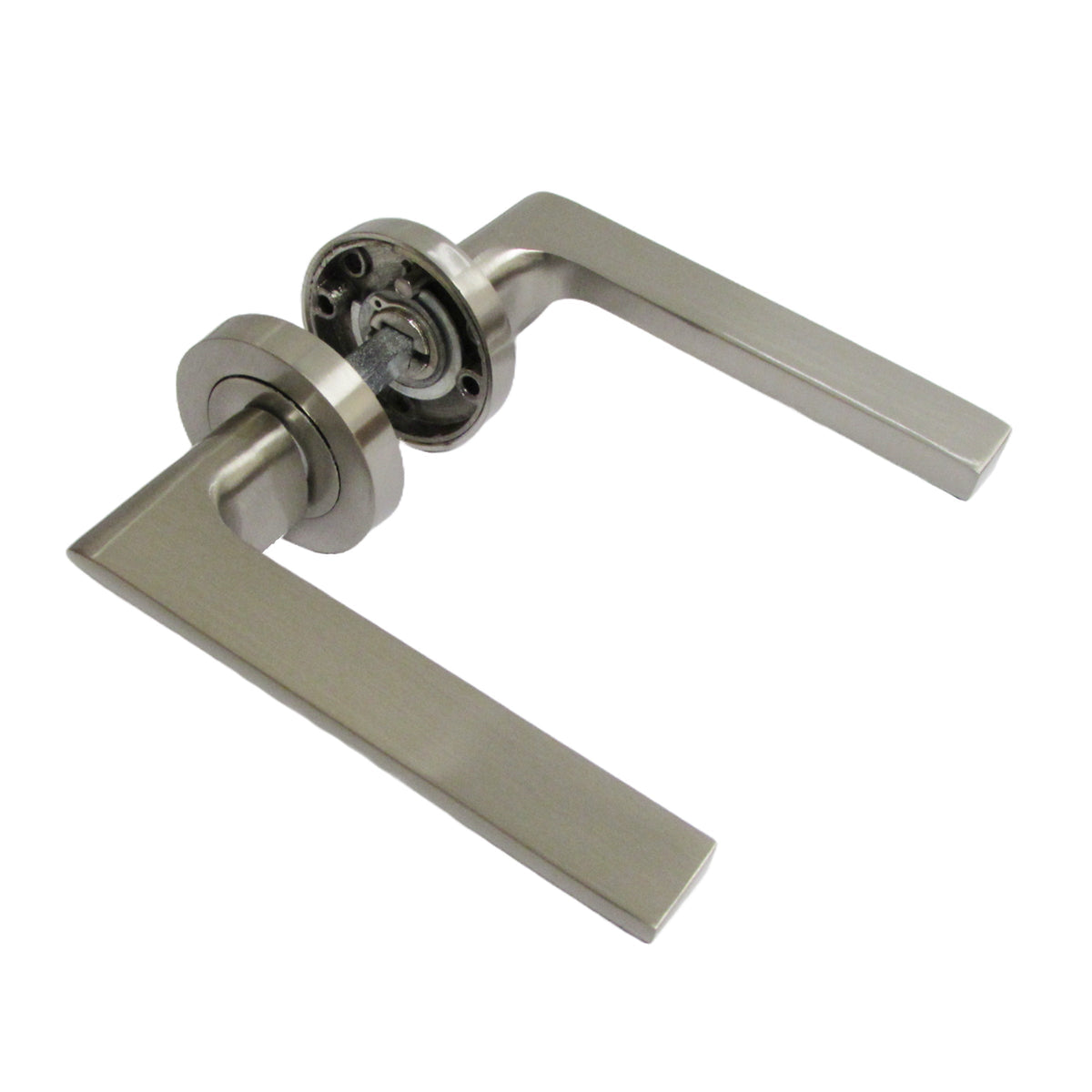 Marketplace JPG companion for UNO-2 Door Handle Bathroom Set Modern Satin Nickel Lever on Rose Internal Thumb Turn Pack