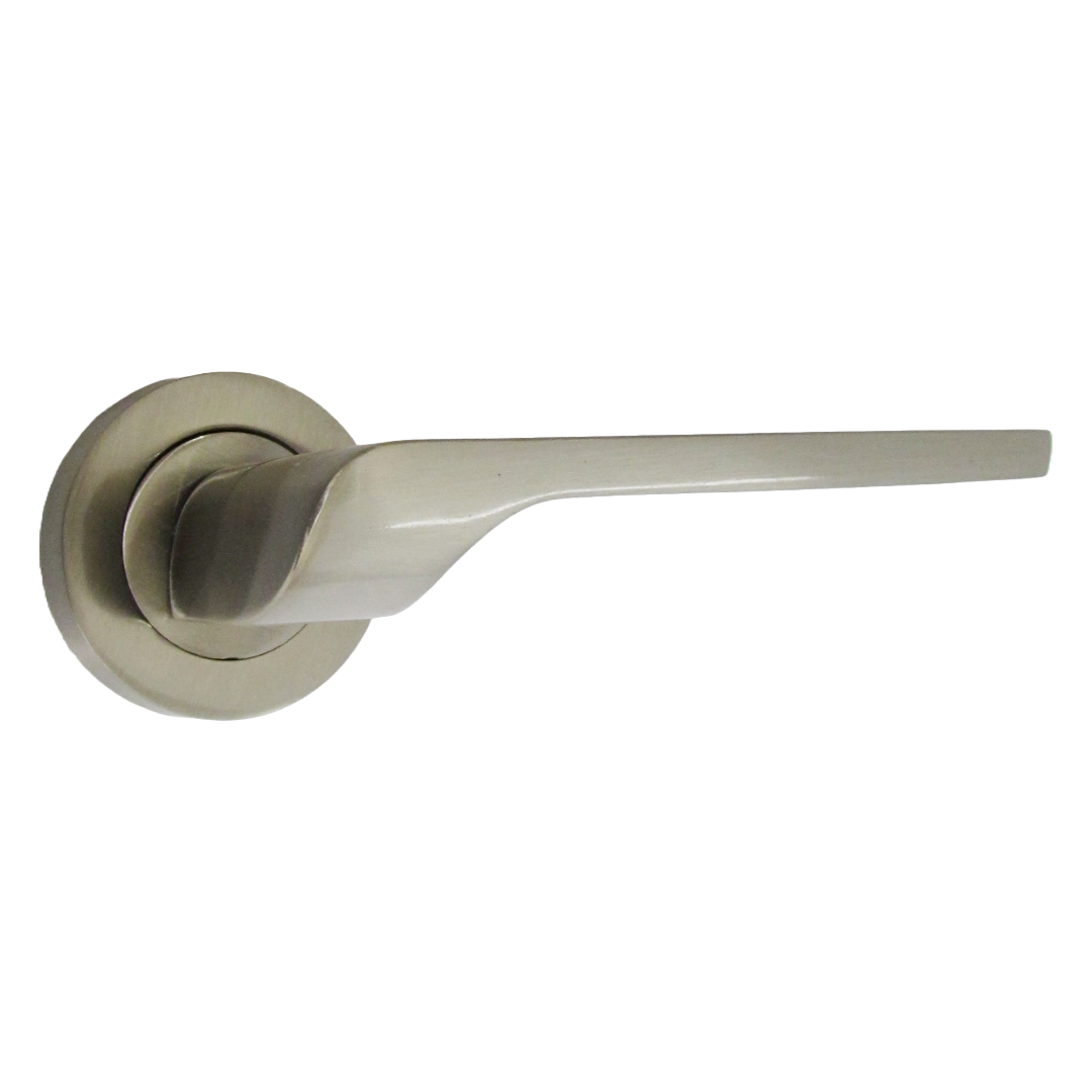 UNO-2 Door Handle Modern Satin Nickel Lever on Rose Internal Doors Handles + 64mm Latch