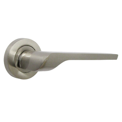 Marketplace JPG companion for UNO-2 Door Handle Lock Key Set Modern Satin Nickel Lever on Rose Internal Escutcheon Pack