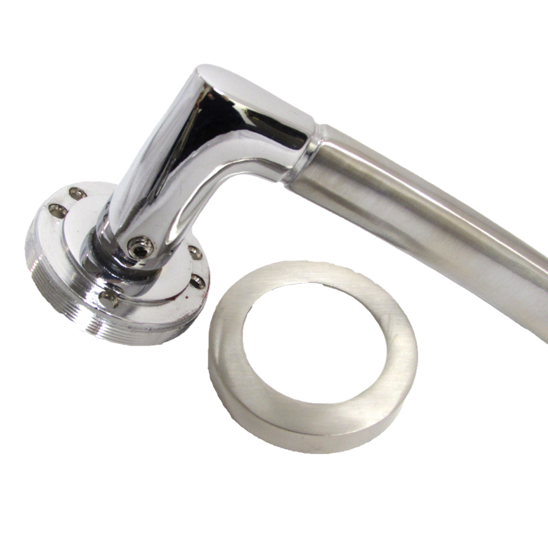 Indiana Door Handles Lever Rose - Chrome Satin Key Lock Escutcheon Pack 125mm