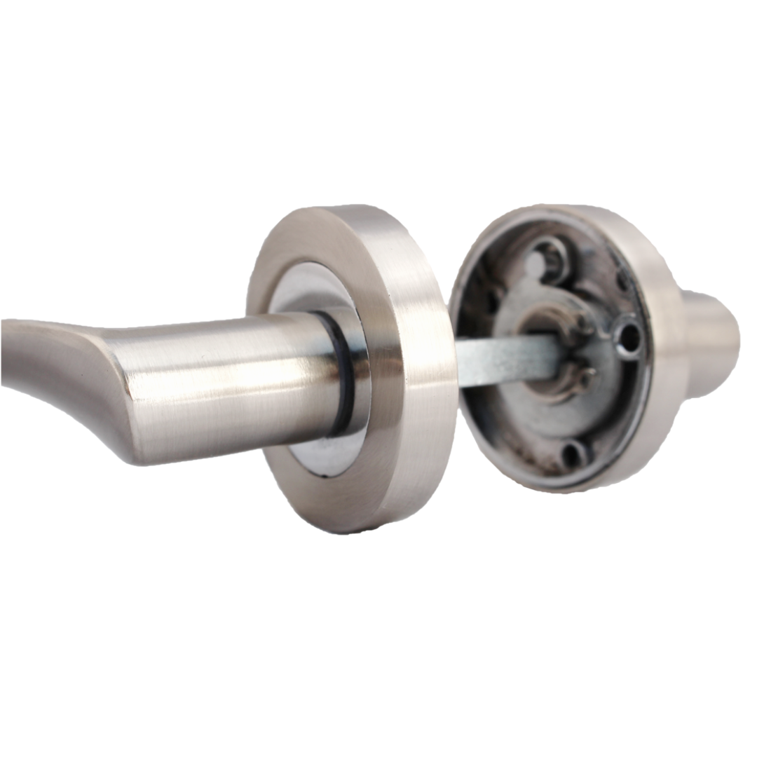 MULTIPACK Astrid Door Handles Latch Twist Lever on Rose - Satin and Chrome 120mm