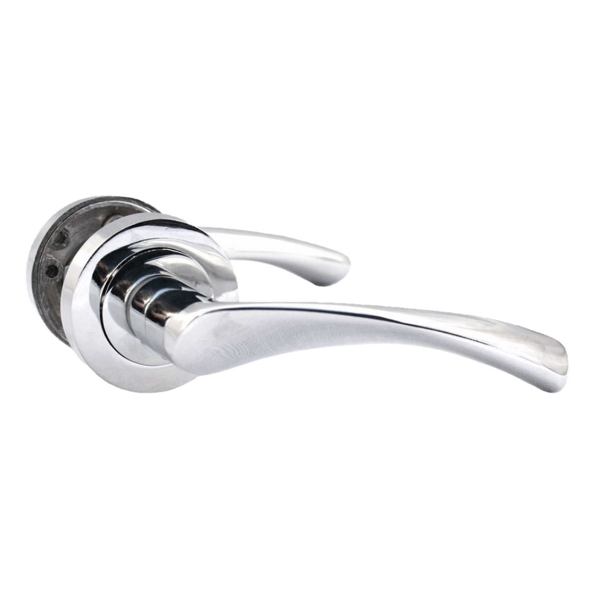 Marketplace JPG companion for Astrid Door Handles Latch Twist Lever on Rose - Chrome 120mm - 50mm