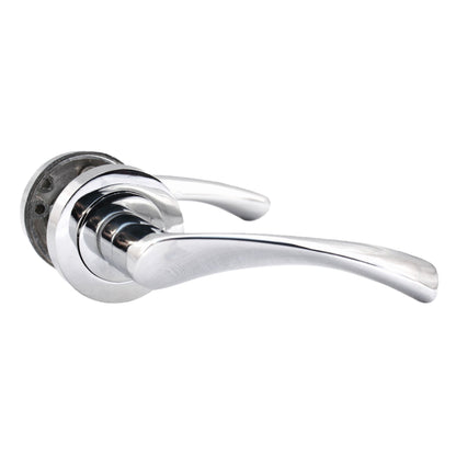 Marketplace JPG companion for Astrid Door Handles Latch Twist Lever on Rose - Chrome 120mm - 50mm