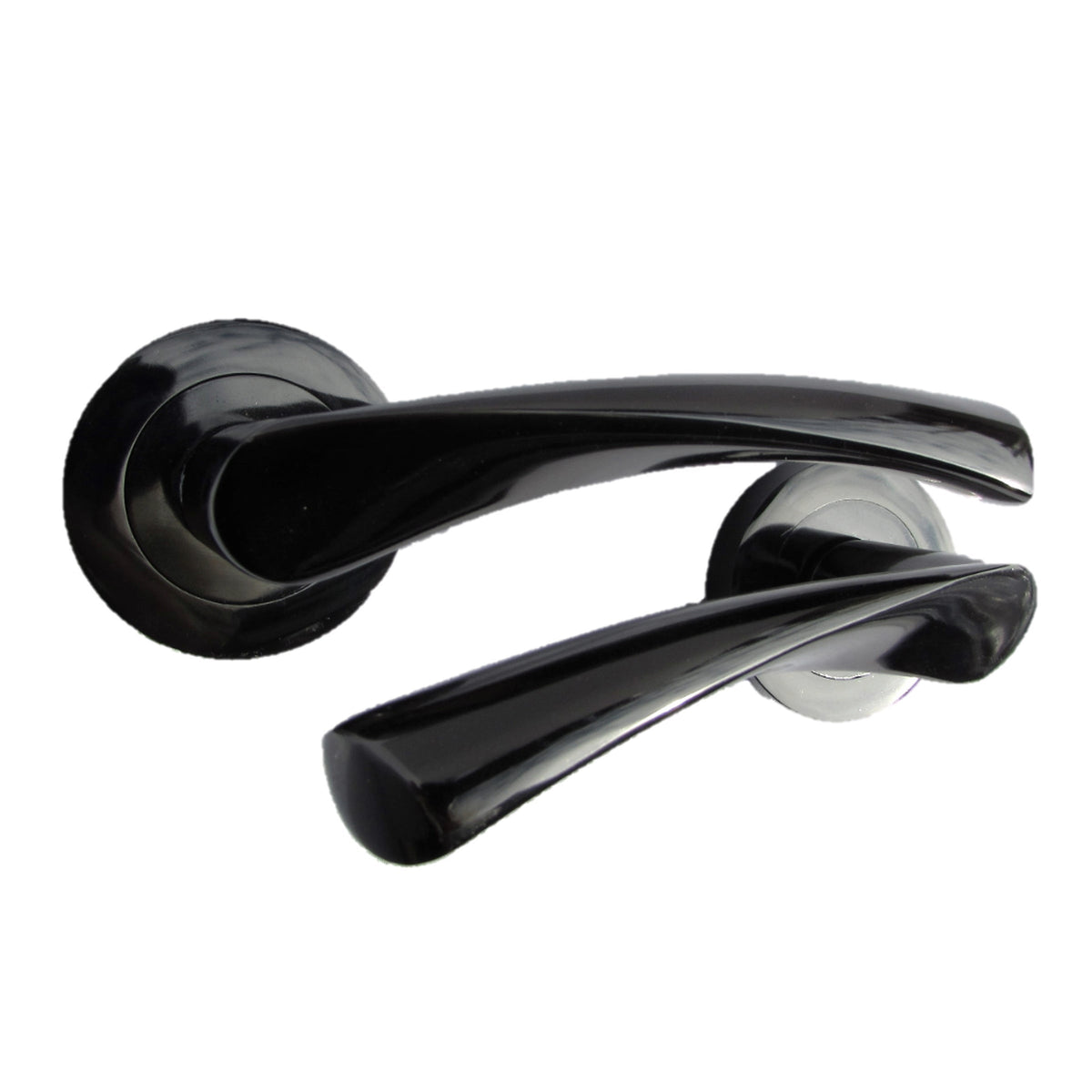 Marketplace JPG companion for Astrid Door Handles Latch Twist Lever on Rose - Black Nickel Latch Hinges 120mm - 50mm
