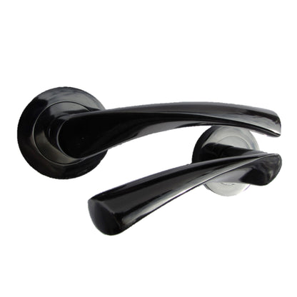 Marketplace JPG companion for Astrid Door Handles Latch Twist Lever on Rose Black Nickel Escutcheon Key Lock 120mm - 50mm