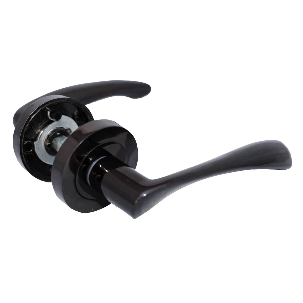Marketplace JPG companion for Astrid Door Handles Latch Twist Lever on Rose - Black Nickel Latch Hinges 120mm - 50mm