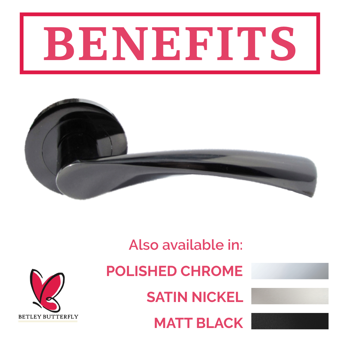 Poignée de porte Astrid à levier pivotant sur rosace - Nickel noir 120 mm