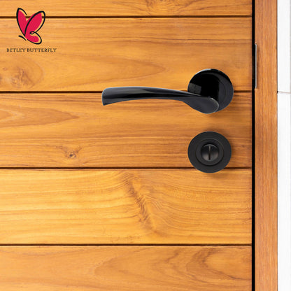 Marketplace JPG companion for Astrid Door Handles Latch Twist Lever on Rose - Black Nickel 120mm - 50mm
