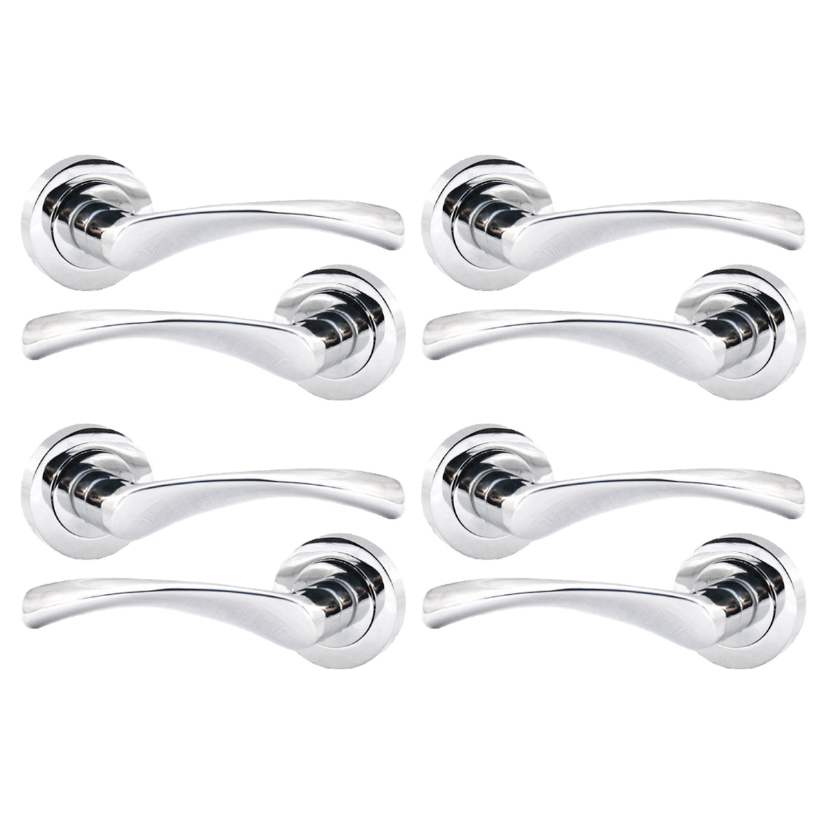 Marketplace JPG companion for Multipack Astrid Door Handles Latch Twist Lever on Rose - Chrome 120mm