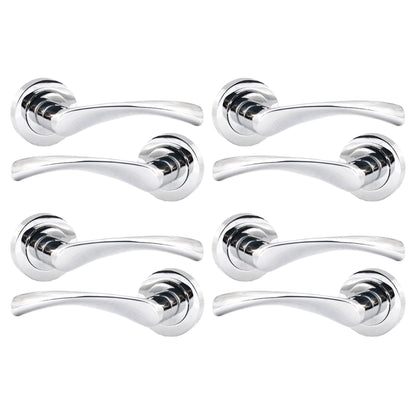 Marketplace JPG companion for Multipack Astrid Door Handles Latch Twist Lever on Rose - Chrome 120mm