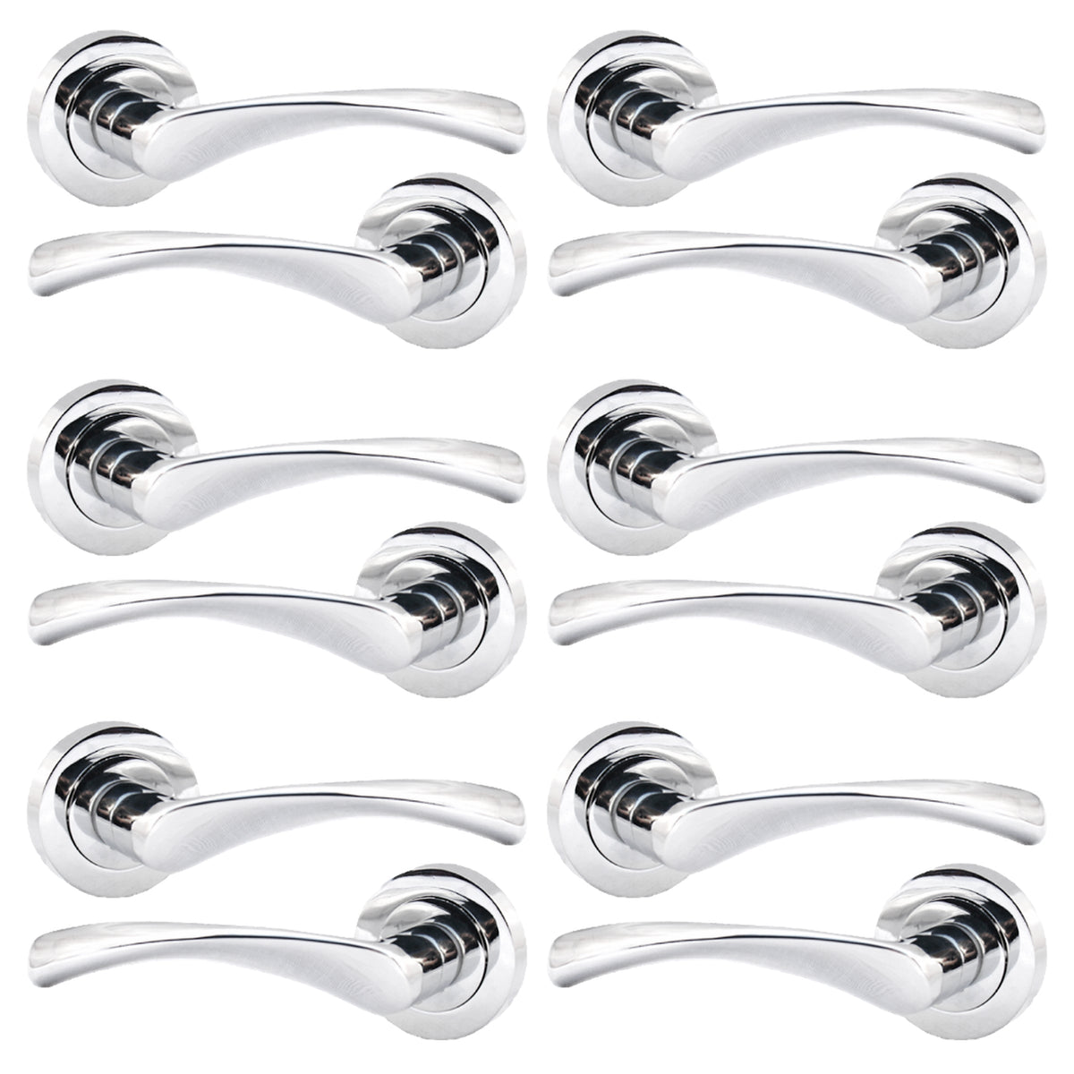 Marketplace JPG companion for Multipack Astrid Door Handles Latch Twist Lever on Rose - Chrome 120mm